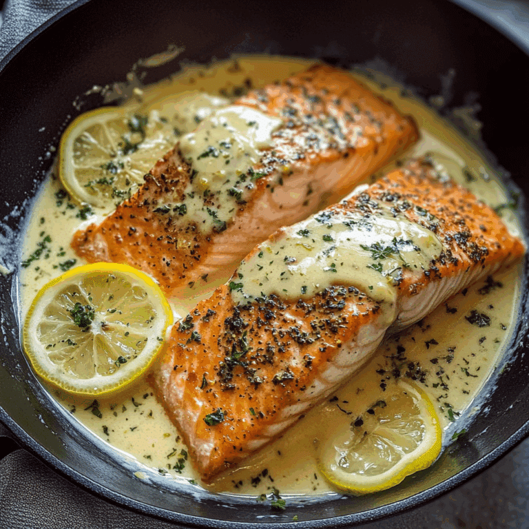 Baked Salmon with Lemon Butter Cream Sauce