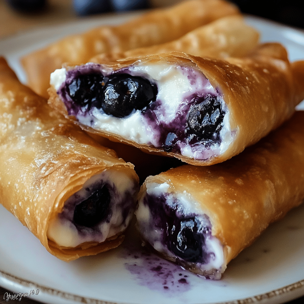Blueberry Cream Cheese Egg Rolls