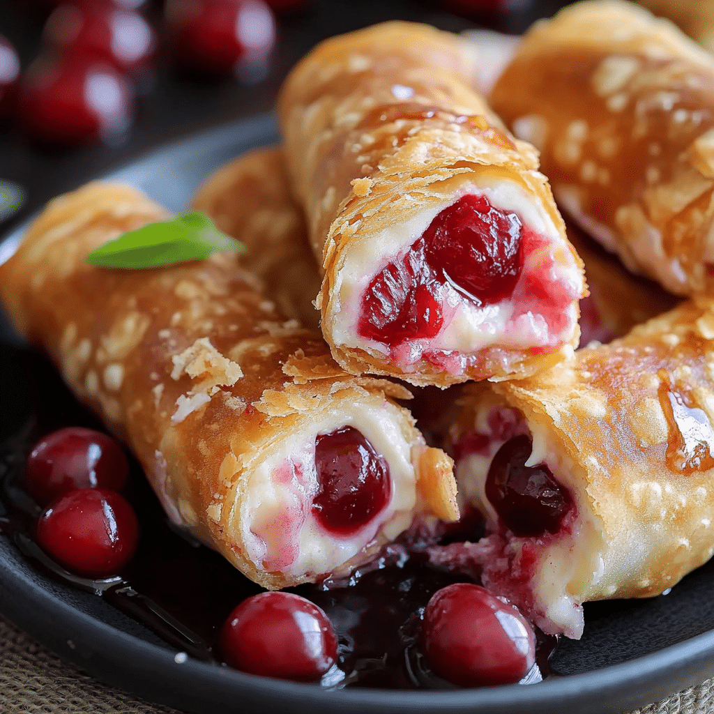 Cherry Cheesecake Egg Rolls
