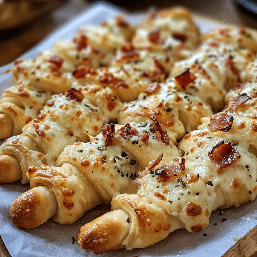 Garlic Butter Bacon Alfredo Pizza Twists