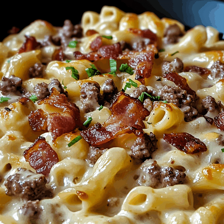 Loaded Bacon Cheeseburger Alfredo Pasta