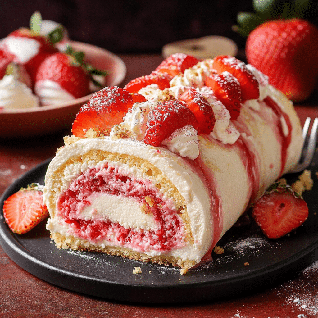 Sweet Strawberry Shortcake Cheesecake Rolls