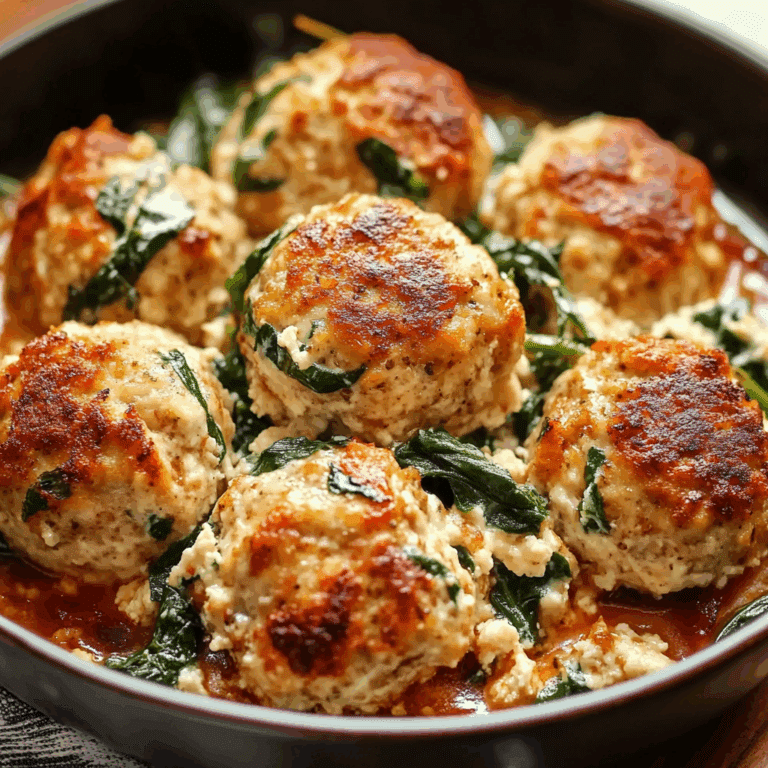 Baked Chicken Ricotta Meatballs with Spinach