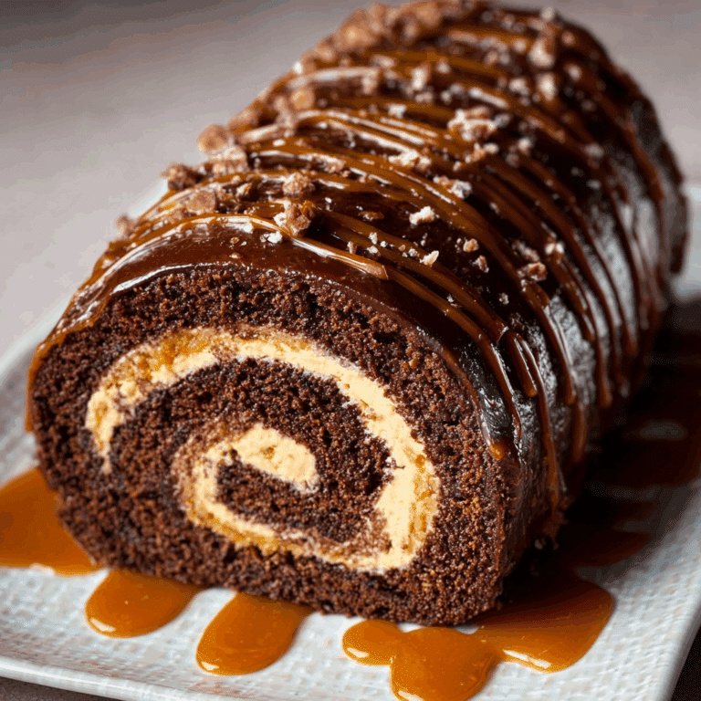 Chocolate Caramel Cake Roll