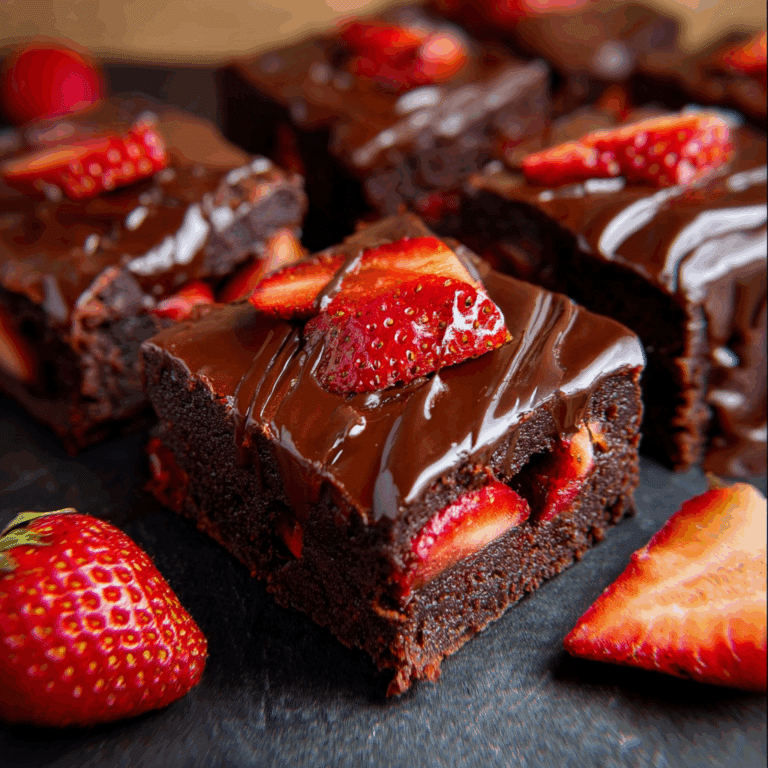 Chocolate Covered Strawberry Brownies