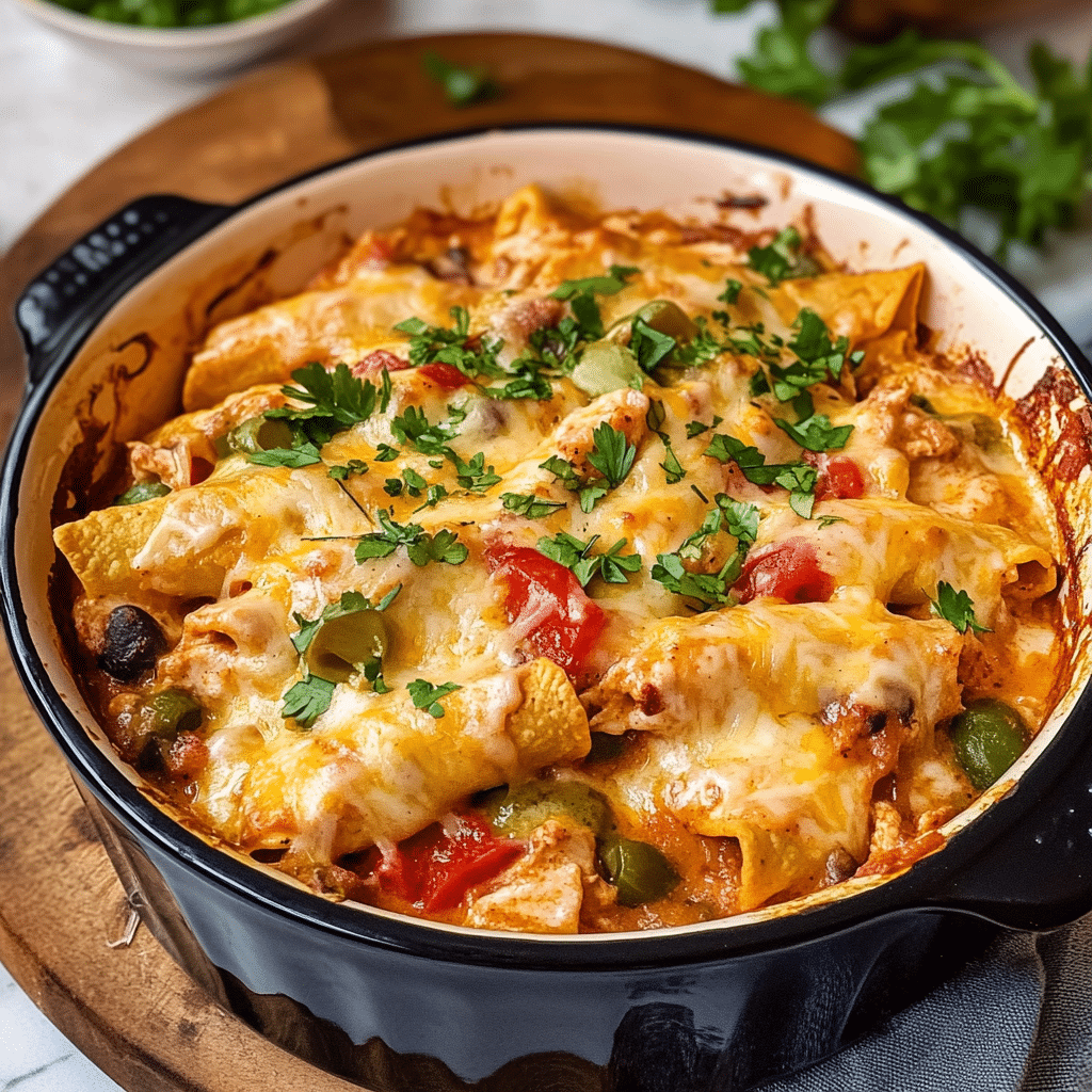 Crock Pot Chicken Enchilada Casserole