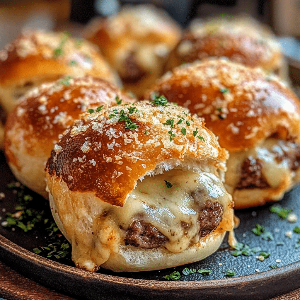 Garlic Parmesan Cheeseburger Bombs