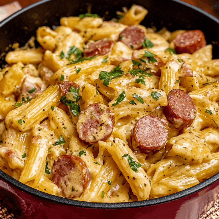 One pot creamy Kielbasa pasta