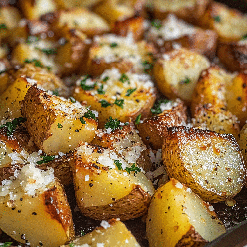 Roasted Garlic Butter Parmesan Potatoes