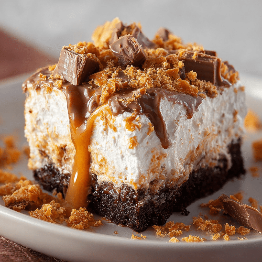 Butterfinger Candy Bar Poke Cake