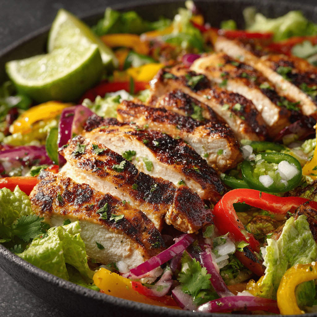 Grilled Chili Lime Chicken Fajita Salad