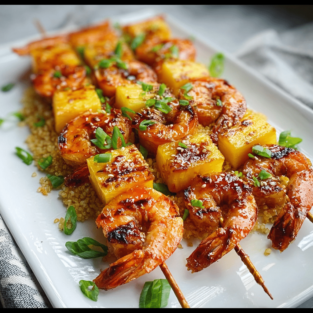 Grilled Shrimp Pineapple Skewers