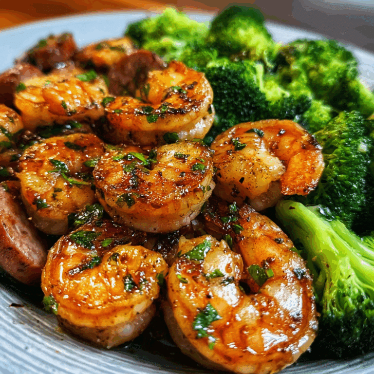 Honey Garlic Shrimp, Sausage & Broccoli