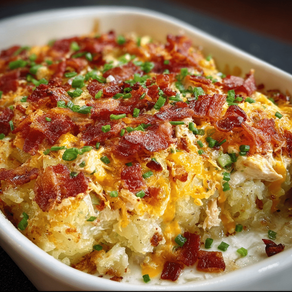 Loaded potato ranch chicken casserole