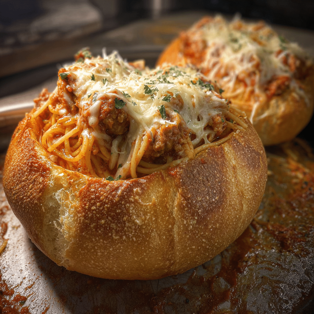 Bread Bowl Spaghetti
