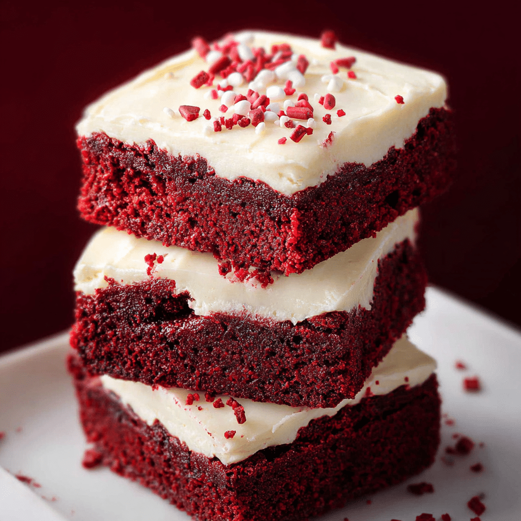 Red Velvet Brownies with Cream Cheese Frosting
