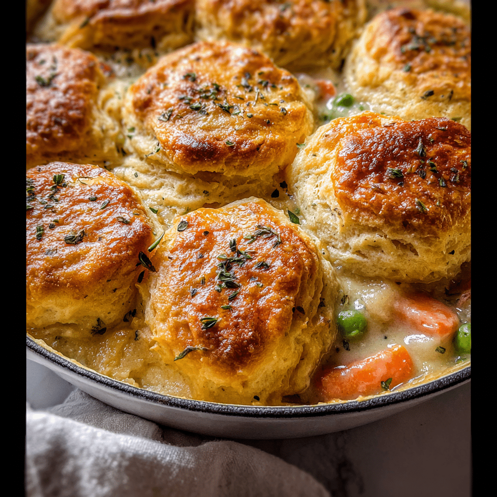 Biscuit Vegetable Pot Pie Casserole
