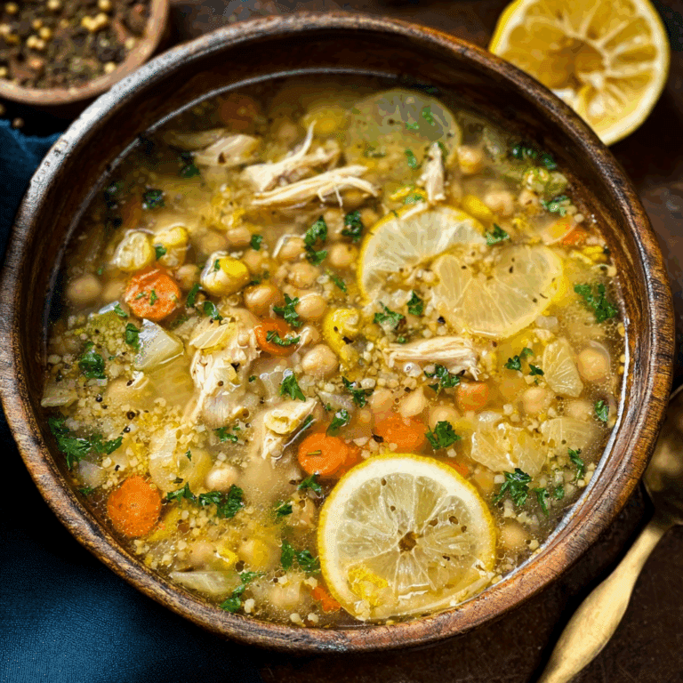 Lemon Chicken Chickpea Soup