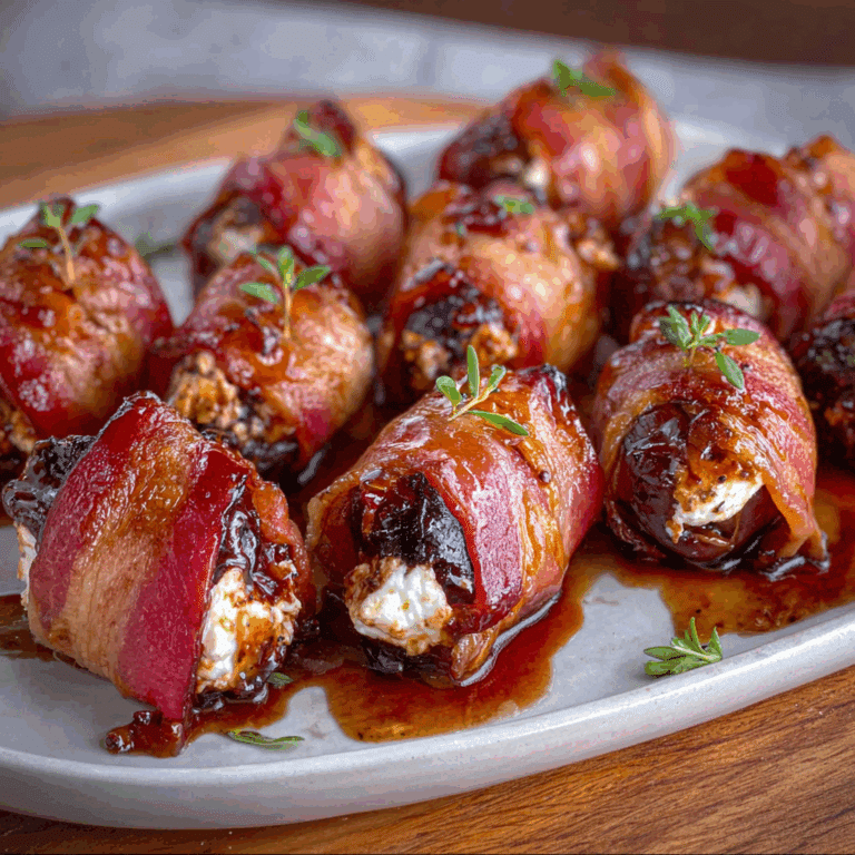 Bacon Wrapped Dates with Goat Cheese and Maple Glaze